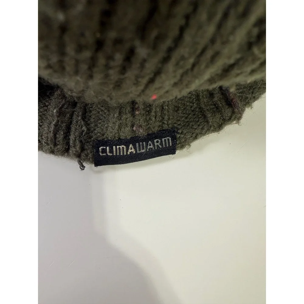 Adidas ClimaWarm Y2K 90s Olive Knit Visor Hat Newsboy Cap Winter Paperboy Unisex